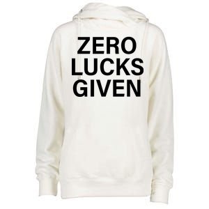 Zero Lucks Given Womens Funnel Neck Pullover Hood