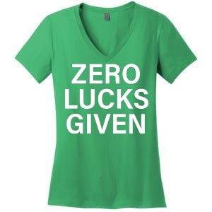 Zero Lucks Given Women's V-Neck T-Shirt