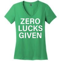 Zero Lucks Given Women's V-Neck T-Shirt