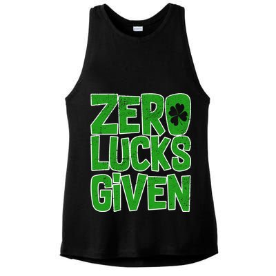 Zero Lucks Given St. Patrick's Day Ladies PosiCharge Tri-Blend Wicking Tank
