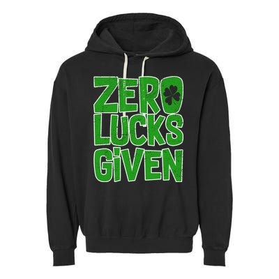 Zero Lucks Given St. Patrick's Day Garment-Dyed Fleece Hoodie