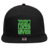 Zero Lucks Given St. Patrick's Day 7 Panel Mesh Trucker Snapback Hat