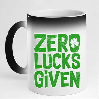 Zero Lucks Given St. Patrick's Day 11oz Black Color Changing Mug