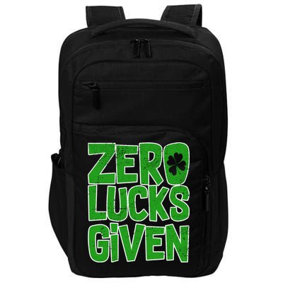 Zero Lucks Given St. Patrick's Day Impact Tech Backpack