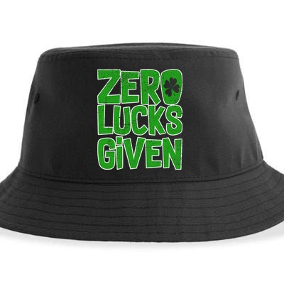 Zero Lucks Given St. Patrick's Day Sustainable Bucket Hat