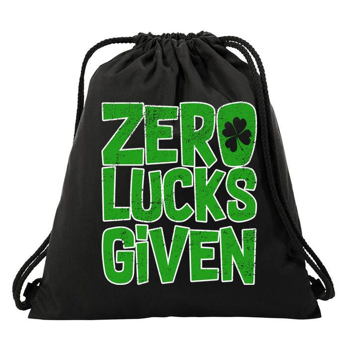 Zero Lucks Given St. Patrick's Day Drawstring Bag