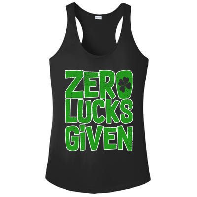 Zero Lucks Given St. Patrick's Day Ladies PosiCharge Competitor Racerback Tank