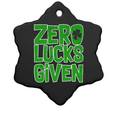 Zero Lucks Given St. Patrick's Day Ceramic Star Ornament