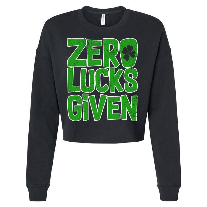 Zero Lucks Given St. Patrick's Day Cropped Pullover Crew