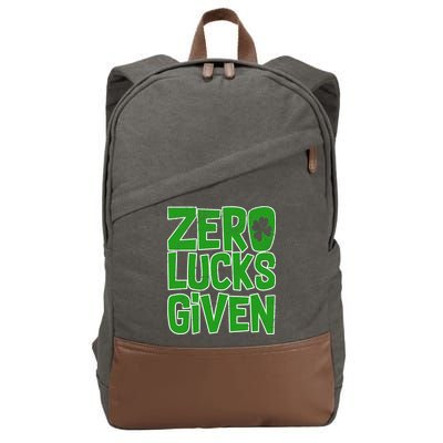 Zero Lucks Given St. Patrick's Day Cotton Canvas Backpack