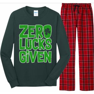 Zero Lucks Given St. Patrick's Day Long Sleeve Pajama Set