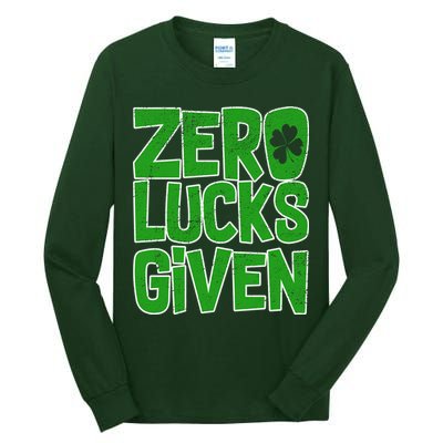 Zero Lucks Given St. Patrick's Day Tall Long Sleeve T-Shirt