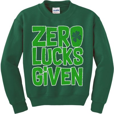 Zero Lucks Given St. Patrick's Day Kids Sweatshirt