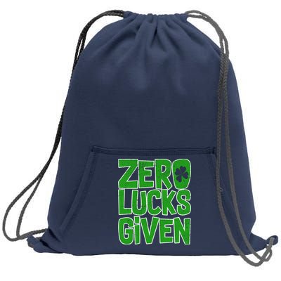 Zero Lucks Given St. Patrick's Day Sweatshirt Cinch Pack Bag