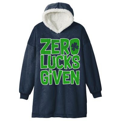 Zero Lucks Given St. Patrick's Day Hooded Wearable Blanket