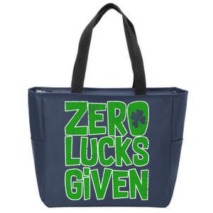 Zero Lucks Given St. Patrick's Day Zip Tote Bag