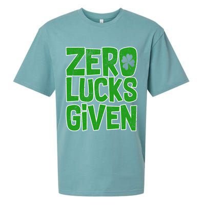 Zero Lucks Given St. Patrick's Day Sueded Cloud Jersey T-Shirt