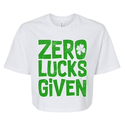 Zero Lucks Given St. Patrick's Day Bella+Canvas Jersey Crop Tee