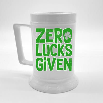 Zero Lucks Given St. Patrick's Day Beer Stein