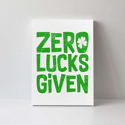 Zero Lucks Given St. Patrick's Day Canvas