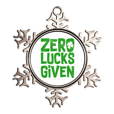 Zero Lucks Given St. Patrick's Day Metallic Star Ornament