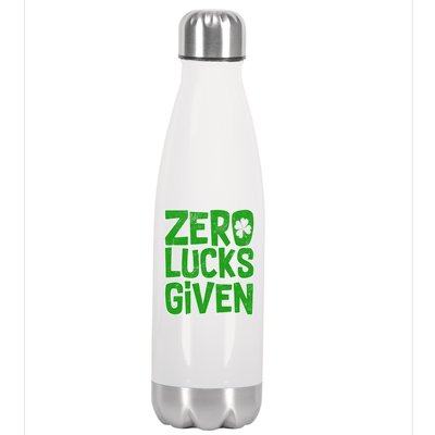 Zero Lucks Given St. Patrick's Day Stainless Steel Insulated Water Bottle