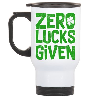 Zero Lucks Given St. Patrick's Day Stainless Steel Travel Mug