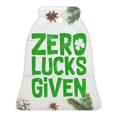 Zero Lucks Given St. Patrick's Day Ceramic Bell Ornament