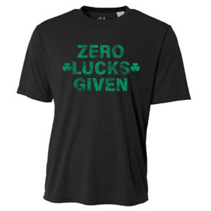 Zero Lucks Given Vintage St Patricks Day Cooling Performance Crew T-Shirt