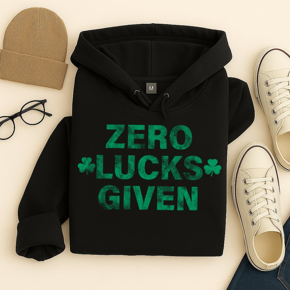 Zero Lucks Given Vintage St Patricks Day Hoodie