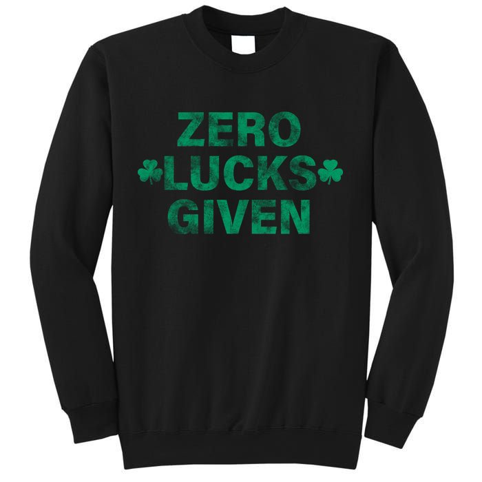 Zero Lucks Given Vintage St Patricks Day Sweatshirt