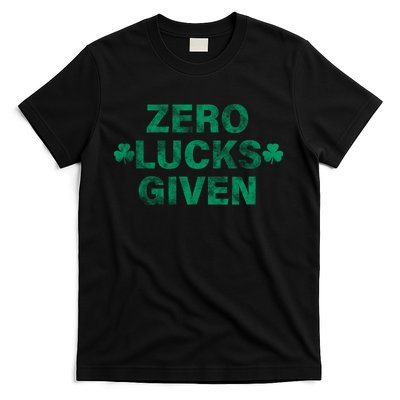 Zero Lucks Given Vintage St Patricks Day T-Shirt