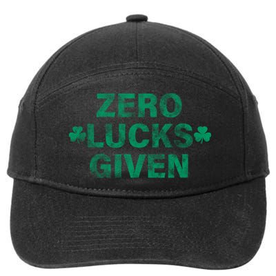 Zero Lucks Given Vintage St Patricks Day 7-Panel Snapback Hat