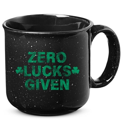 Zero Lucks Given Vintage St Patricks Day 15oz Campfire Ceramic Mug