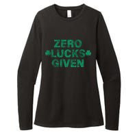 Zero Lucks Given Vintage St Patricks Day Womens CVC Long Sleeve Shirt