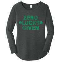 Zero Lucks Given Vintage St Patricks Day Women's Perfect Tri Tunic Long Sleeve Shirt