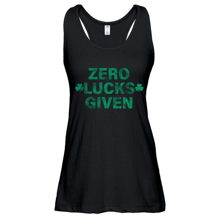 Zero Lucks Given Vintage St Patricks Day Ladies Essential Flowy Tank