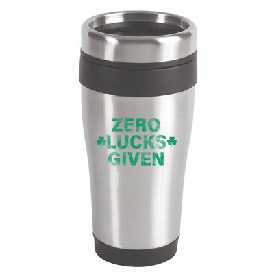 Zero Lucks Given Vintage St Patricks Day 16oz Travel Tumbler