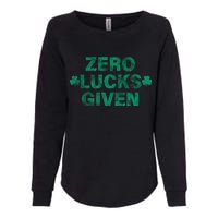 Zero Lucks Given Vintage St Patricks Day Womens California Wash Sweatshirt