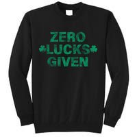 Zero Lucks Given Vintage St Patricks Day Tall Sweatshirt