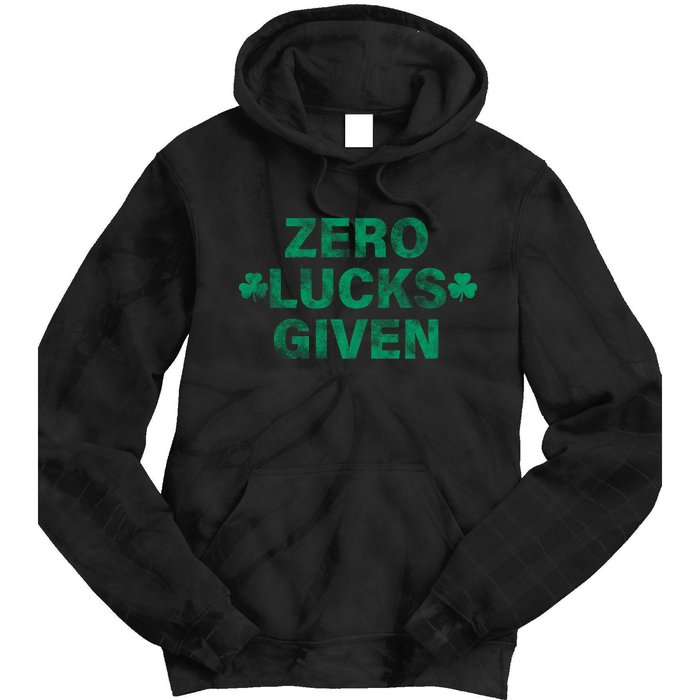 Zero Lucks Given Vintage St Patricks Day Tie Dye Hoodie