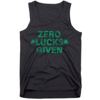 Zero Lucks Given Vintage St Patricks Day Tank Top