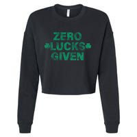 Zero Lucks Given Vintage St Patricks Day Cropped Pullover Crew