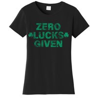 Zero Lucks Given Vintage St Patricks Day Women's T-Shirt