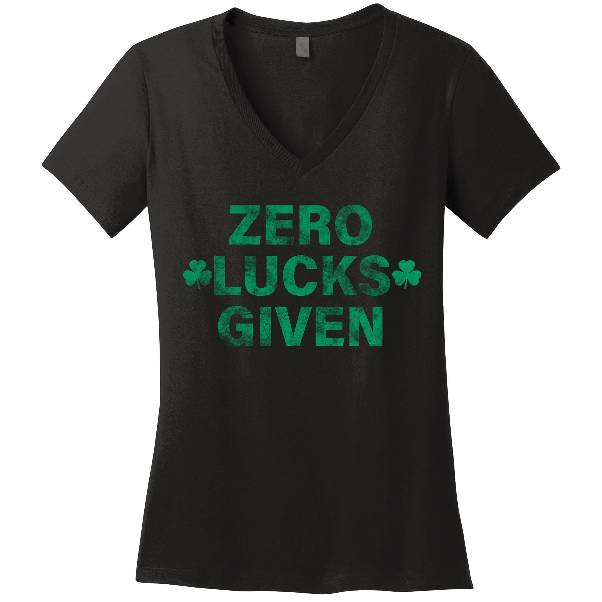 Zero Lucks Given Vintage St Patricks Day Women's V-Neck T-Shirt