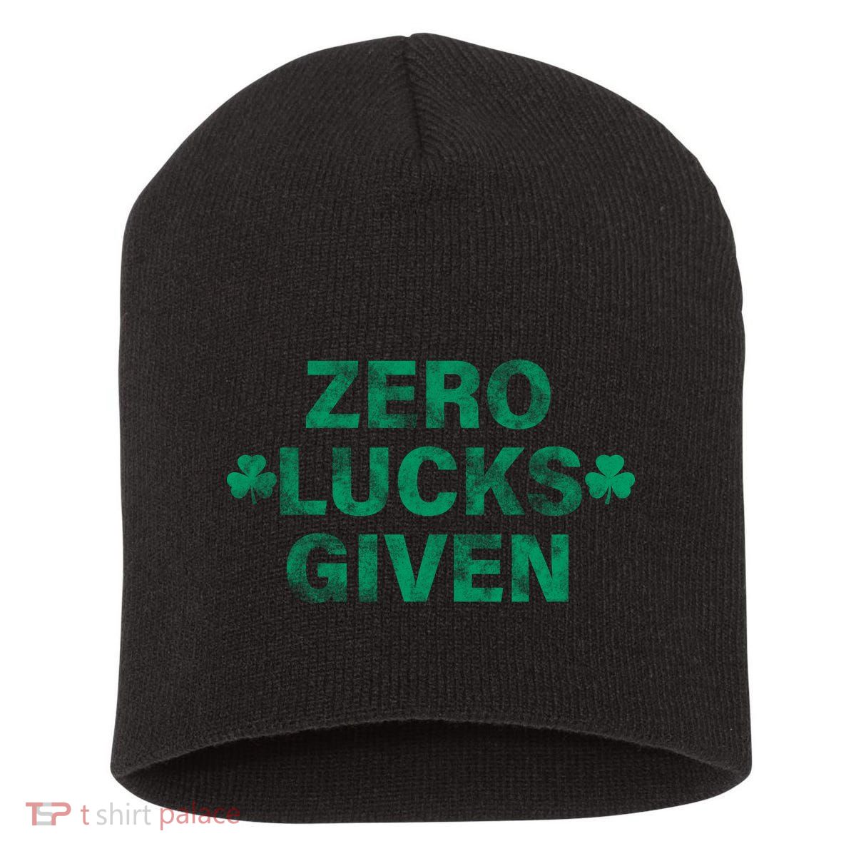 Zero Lucks Given Vintage St Patricks Day Short Acrylic Beanie
