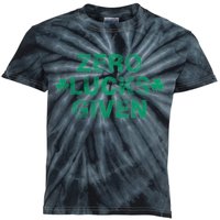 Zero Lucks Given Vintage St Patricks Day Kids Tie-Dye T-Shirt