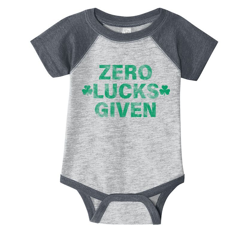 Zero Lucks Given Vintage St Patricks Day Infant Baby Jersey Bodysuit