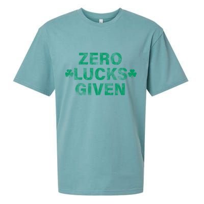 Zero Lucks Given Vintage St Patricks Day Sueded Cloud Jersey T-Shirt
