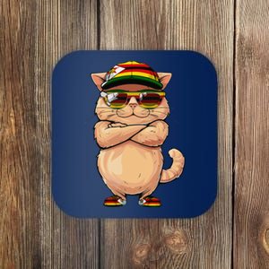 Zimbabwean Flag Cat Mom Souvenirs Products Kitten Zimbabwe Coaster